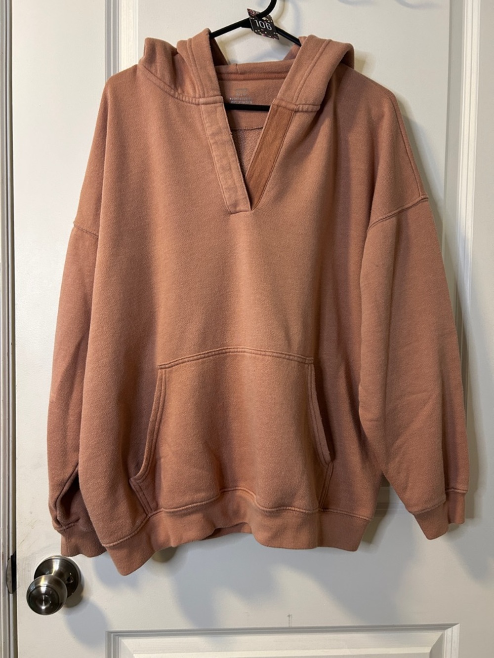 106. aerie Men's Crewneck Hooded Pullover Sweater - Dusty Rose